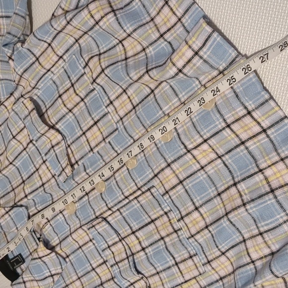 🎯FOREVER 21 Cotton Plaid Button up - M - Picture 7 of 7